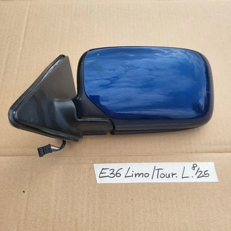BMW E36 Limousine Touring Außen Seiten Spiegel Blau + Motor OHNE Spiegelglas