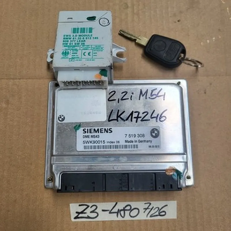 BMW Z3 Motorsteuergerät 7520480  2,2 i Wegfahrsperre EWS Modul 6912145 M54 Motor