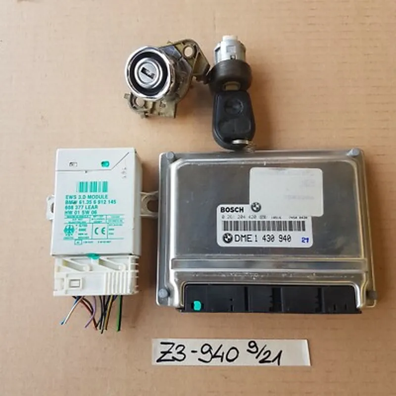 BMW Z3 Motorsteuergerät 1430940 EWS Modul 6912145 + Zünd Schloss Schlüssel Chip
