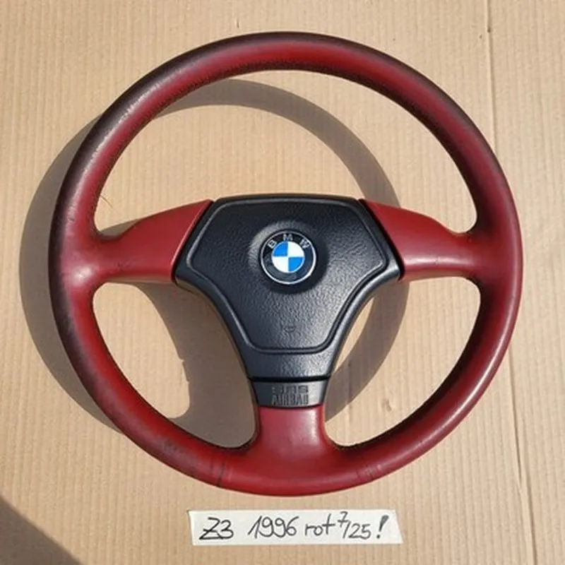 BMW E31 E34 E36 E39 Z3 Lenkrad 1093354 Leder Lenker Rot + Fahrer Airbagmodul