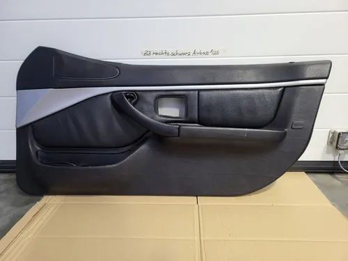 BMW Z3 Tür Verkleidung Leder Schwarz RECHTS + Griff + Chrom Leiste Airbag-Klappe