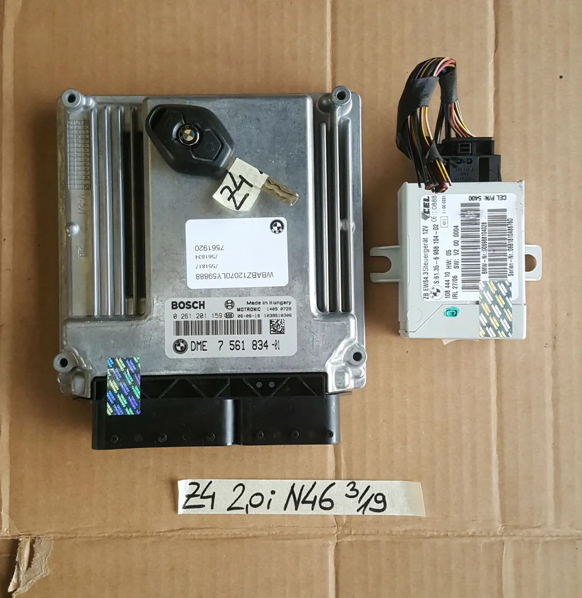 BMW Z4 E85 Motor Steuergerät 7561834 EWS Modul 6988104 + Schlüssel N46 Motor