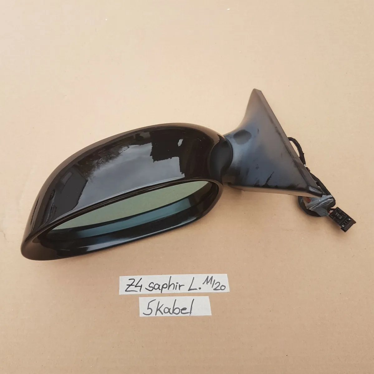 BMW Z4 E85 Seiten Außen Spiegel mit Motor LINKS black saphir schwarz metallic