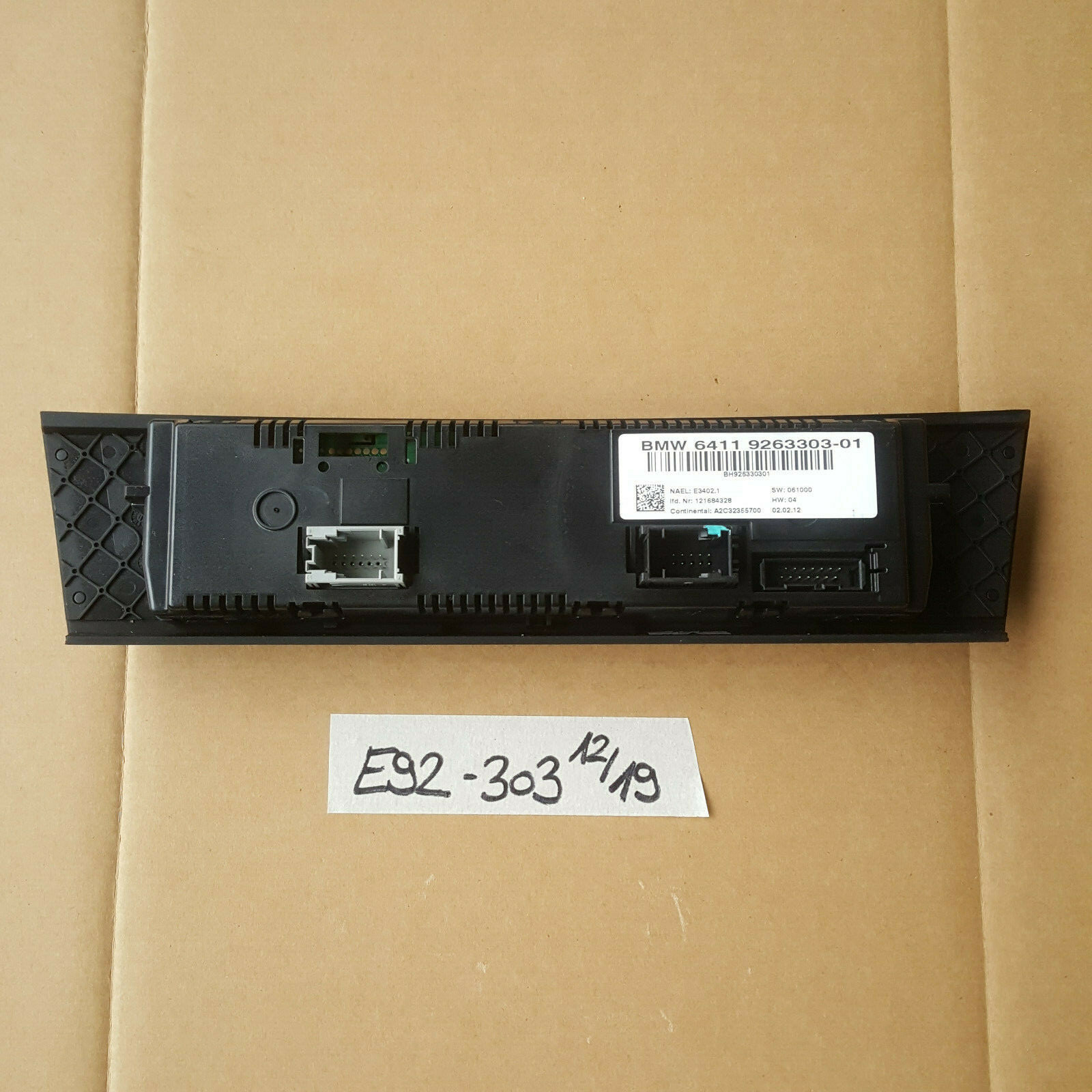 BMW E93 E92 E91 E90 E87 X1 Klimabedienteil M3 Bedienteil Klimaautomatik 9263303