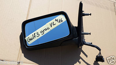 VW Golf 3 / Golf III Außenspiegel Spiegel Seitenspiegel LINKS grau metallic
