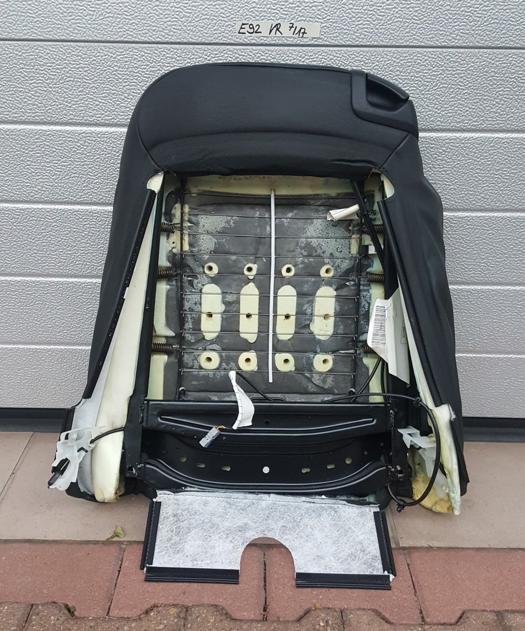 BMW E92 E93 Beifahrer Sitz Rücken Lehne  Leder Bezug Dakota schwarz 9116908