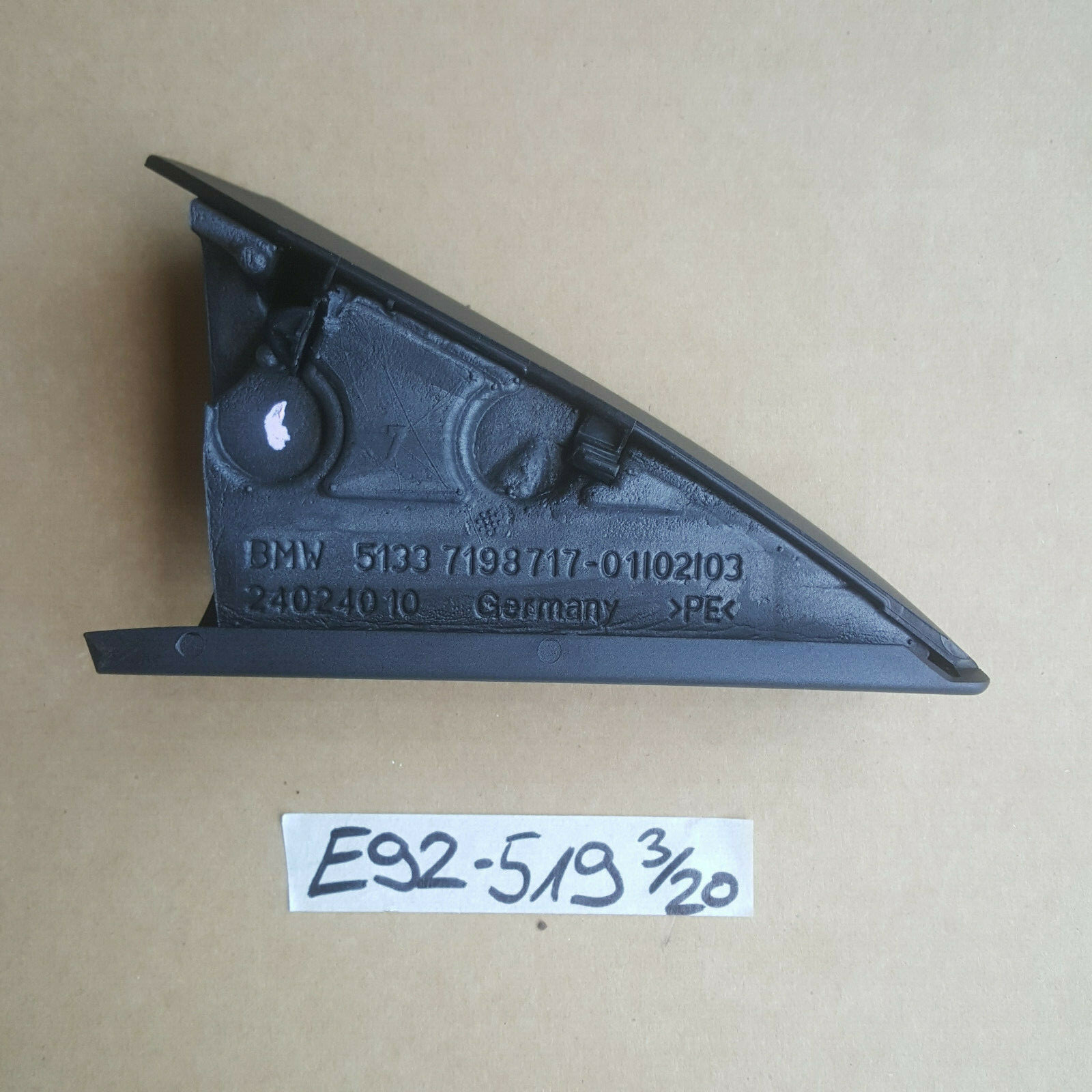 BMW E92 E93 Eckblende Tür Fenster Abdeckung innen Spiegel Dreieck LINKS 7162519