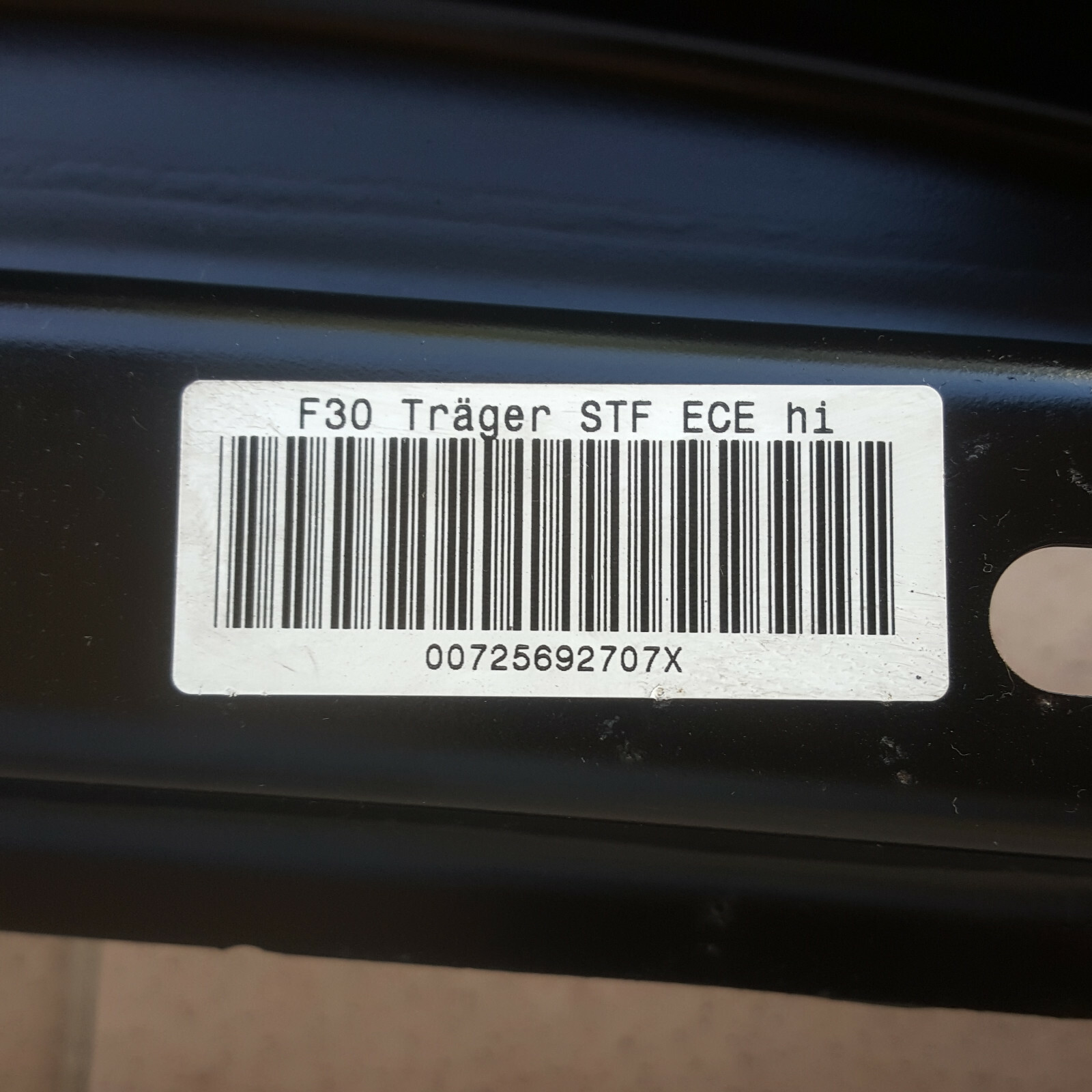 BMW F30 F31 Versteifung Stoßfänger hinten unten 7256927 Träger Stoßstange HINTEN