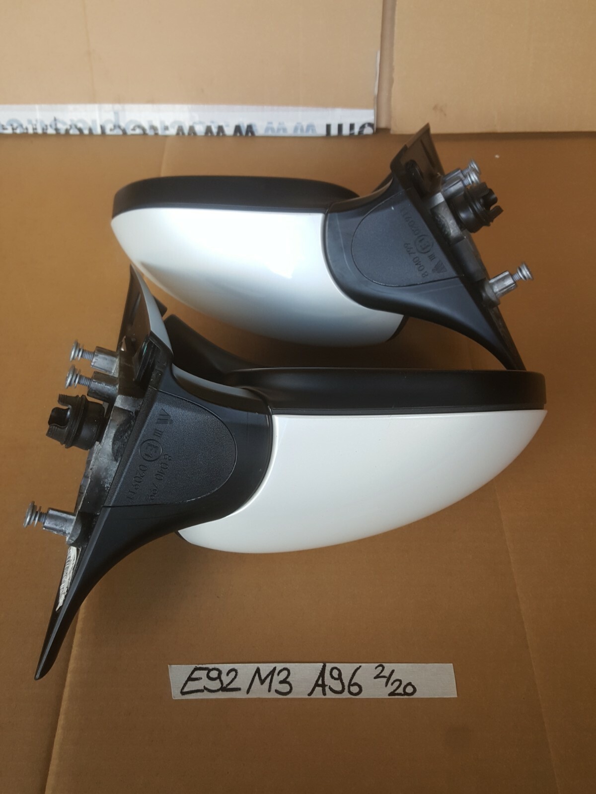 BMW E92 E93 M3 Seiten Außen Spiegel VORNE RECHTS + LINKS WEISS ABHOLUNG
