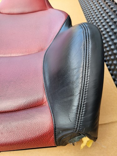 BMW Z3 Bei Fahrer Sport Sitz Oberteil Leder Rot Schwarz Rückenlehne Sitzheizung