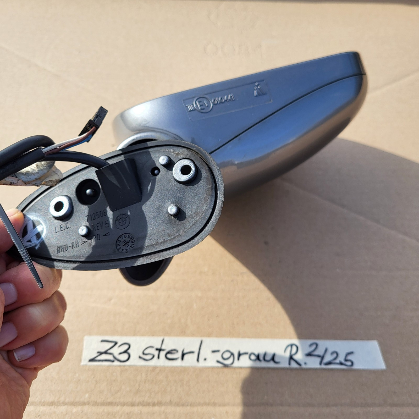 BMW Z3 Roadster Coupe Seiten Außen Spiegel RECHTS sterling Grau Metallic RHD