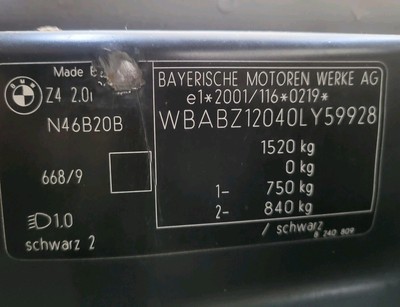 BMW Z4 E85 Heckklappe Kofferraum Klappe Heckdeckel Black Schwarz ABHOLUNG
