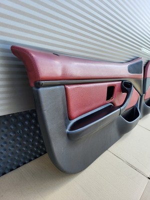 BMW Z3 Roadster  Tür Verkleidung Voll Leder Rot Schwarz R+L + Türgriff ABHOLUNG 