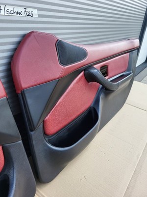 BMW Z3 Roadster  Tür Verkleidung Voll Leder Rot Schwarz R+L + Türgriff ABHOLUNG 