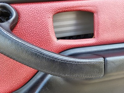 BMW Z3 Roadster  Tür Verkleidung Voll Leder Rot Schwarz R+L + Türgriff ABHOLUNG 