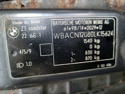 BMW Z3 Motorsteuergerät 2,2i 7511570 M54 EWS Modul 6912145 Schließung Türschloss