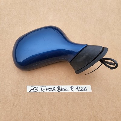 BMW Z3 Roadster Seiten Außen Spiegel Gehäuse Glas Motor RECHTS Topas Blau 