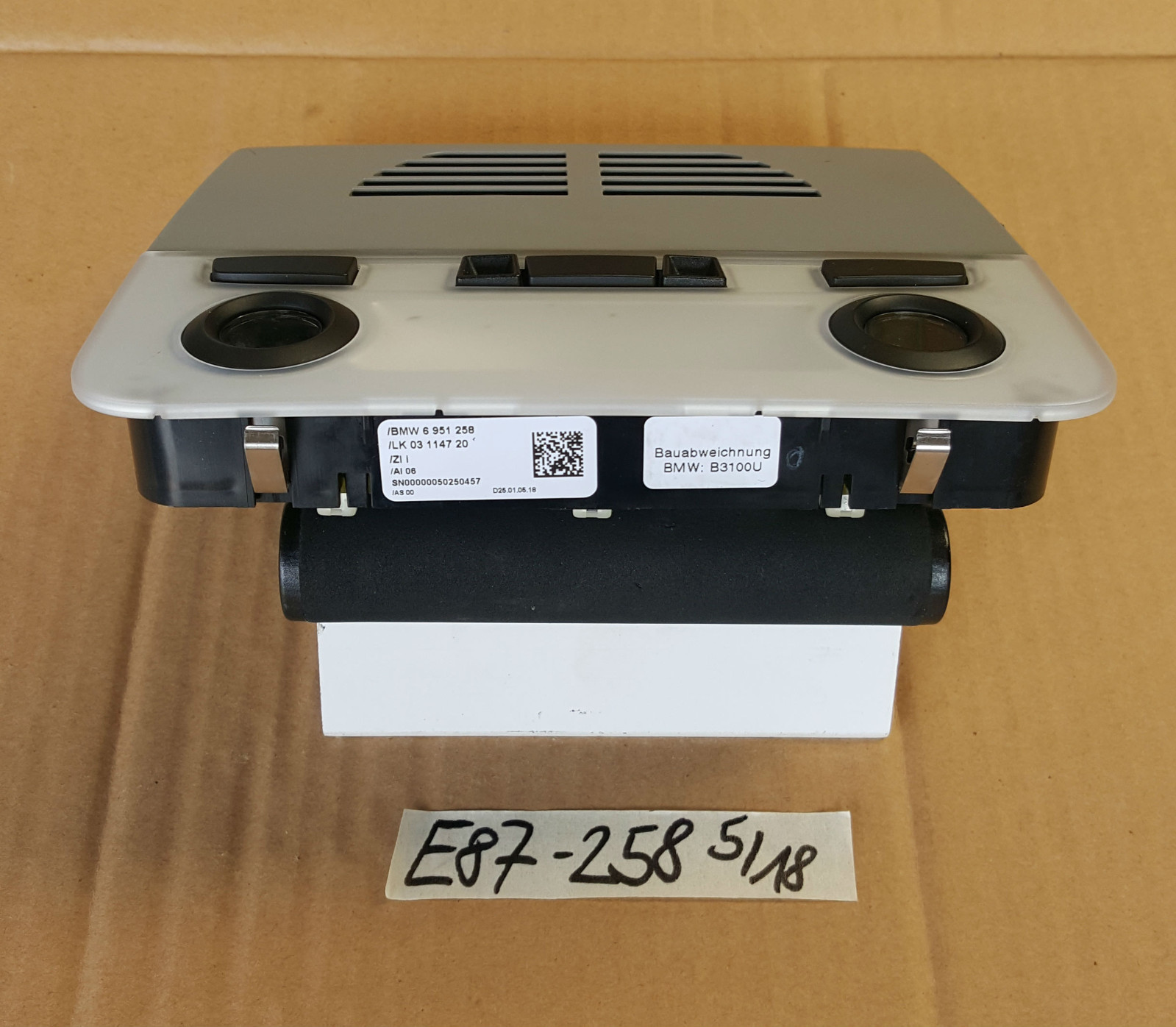 BMW E92 E82 Leselampe grau Innenleseleuchte Schaltzentrum Dach Himmel 6951258