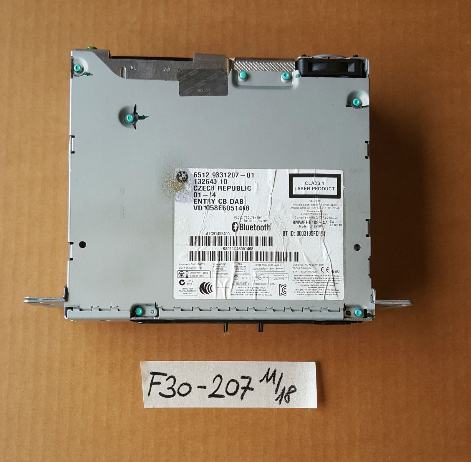 BMW F20 F21 F30 F31 F34 F32  Bluetooth Navi CD Radio BMW Professional 9331207