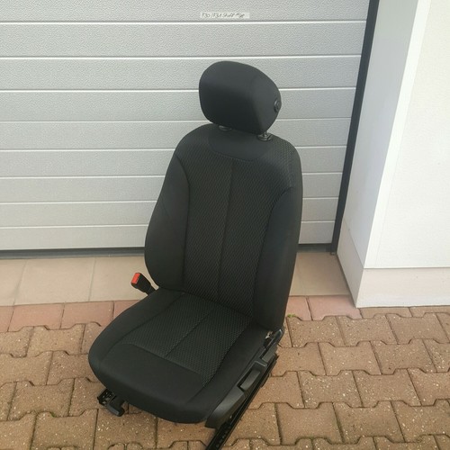 BMW F30 F31 F34 Fahrer Sitz Stoff schwarz grau anthrazit mit Airbag  VORNE LINKS