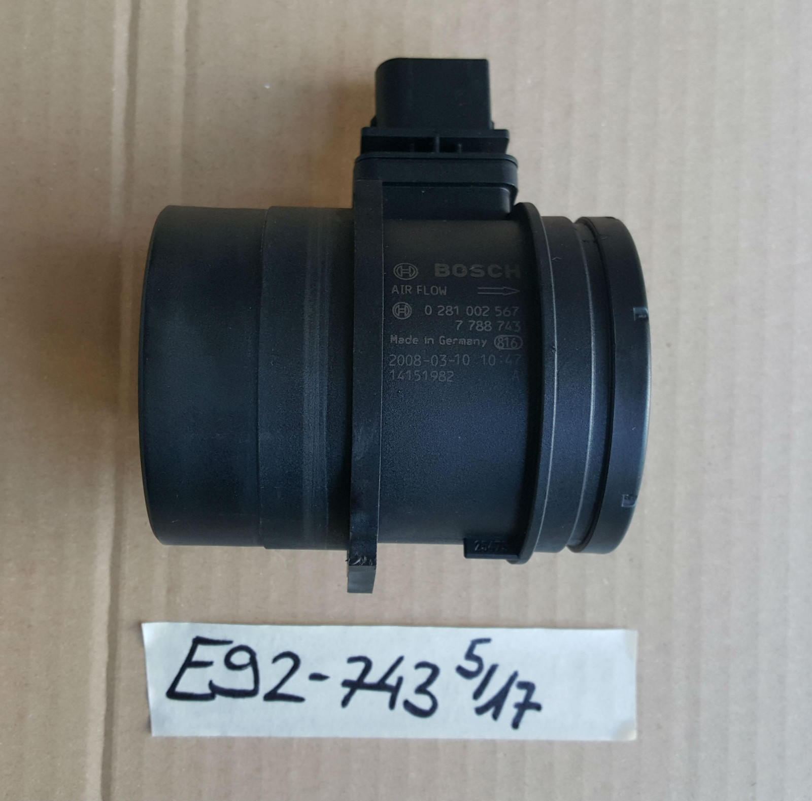 BMW E90 E91 E92 E93 E87  Luftmassenmesser LMM Heissfilmluftmassenmesser 7788743