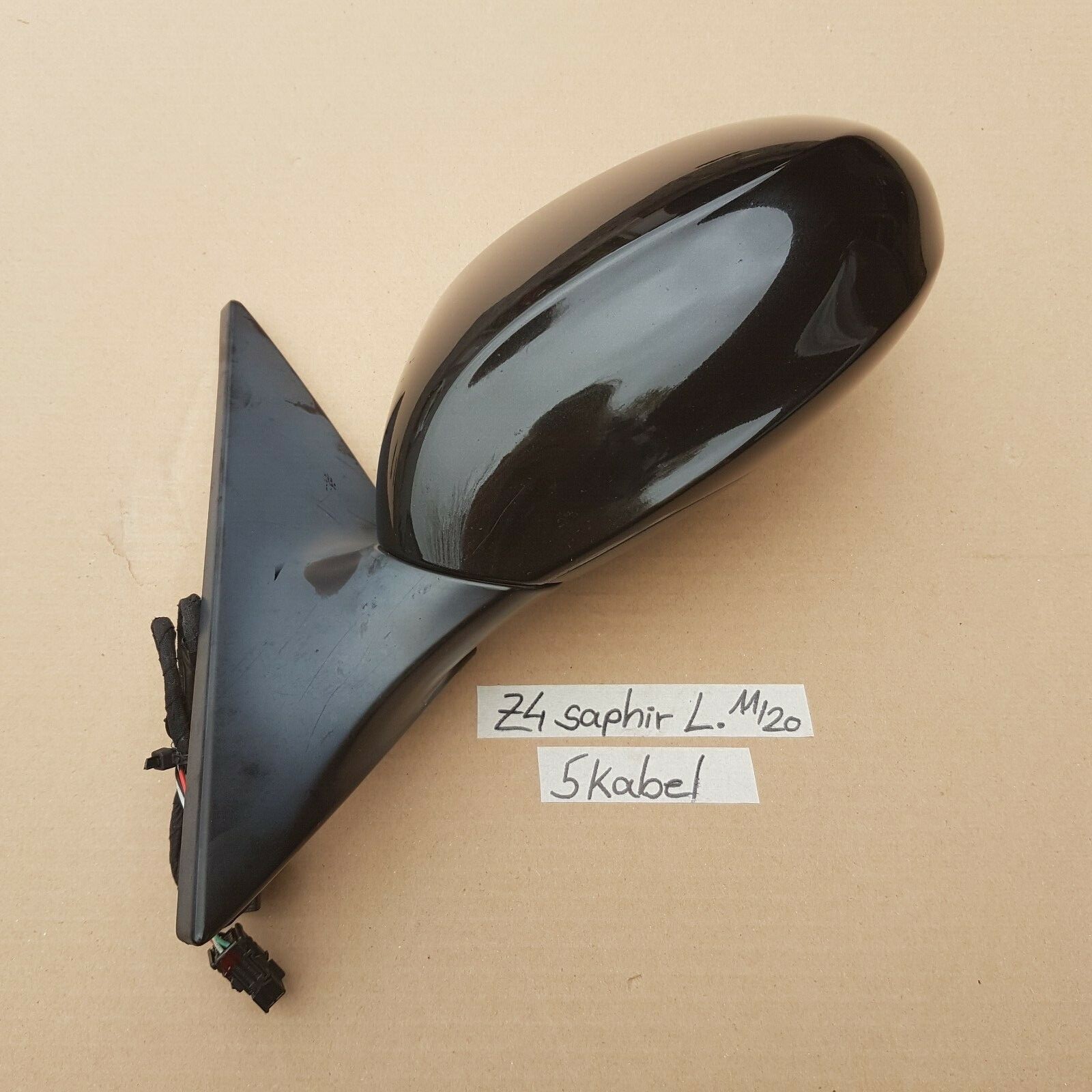 BMW Z4 E85 Seiten Außen Spiegel mit Motor LINKS black saphir schwarz metallic