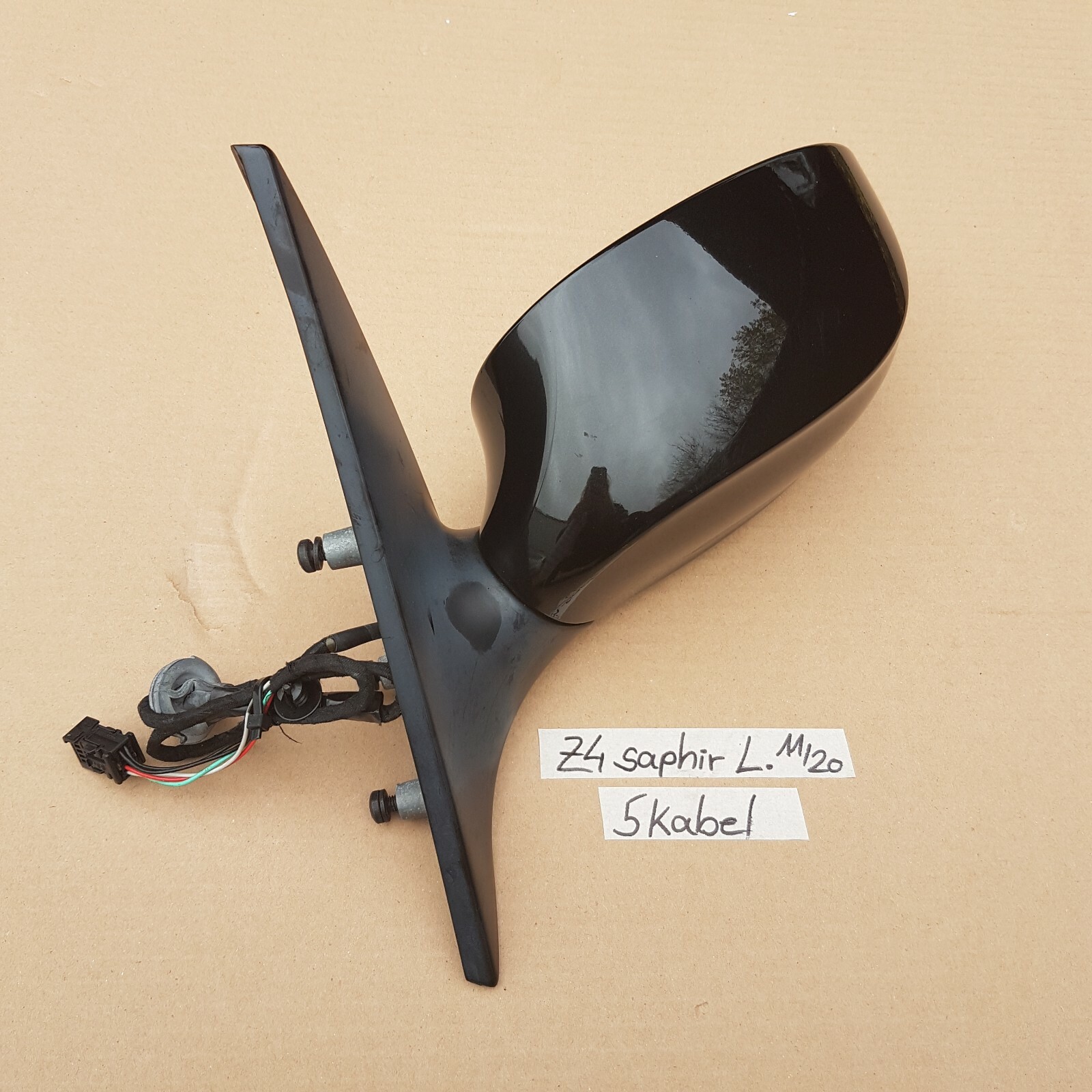 BMW Z4 E85 Seiten Außen Spiegel mit Motor LINKS black saphir schwarz metallic