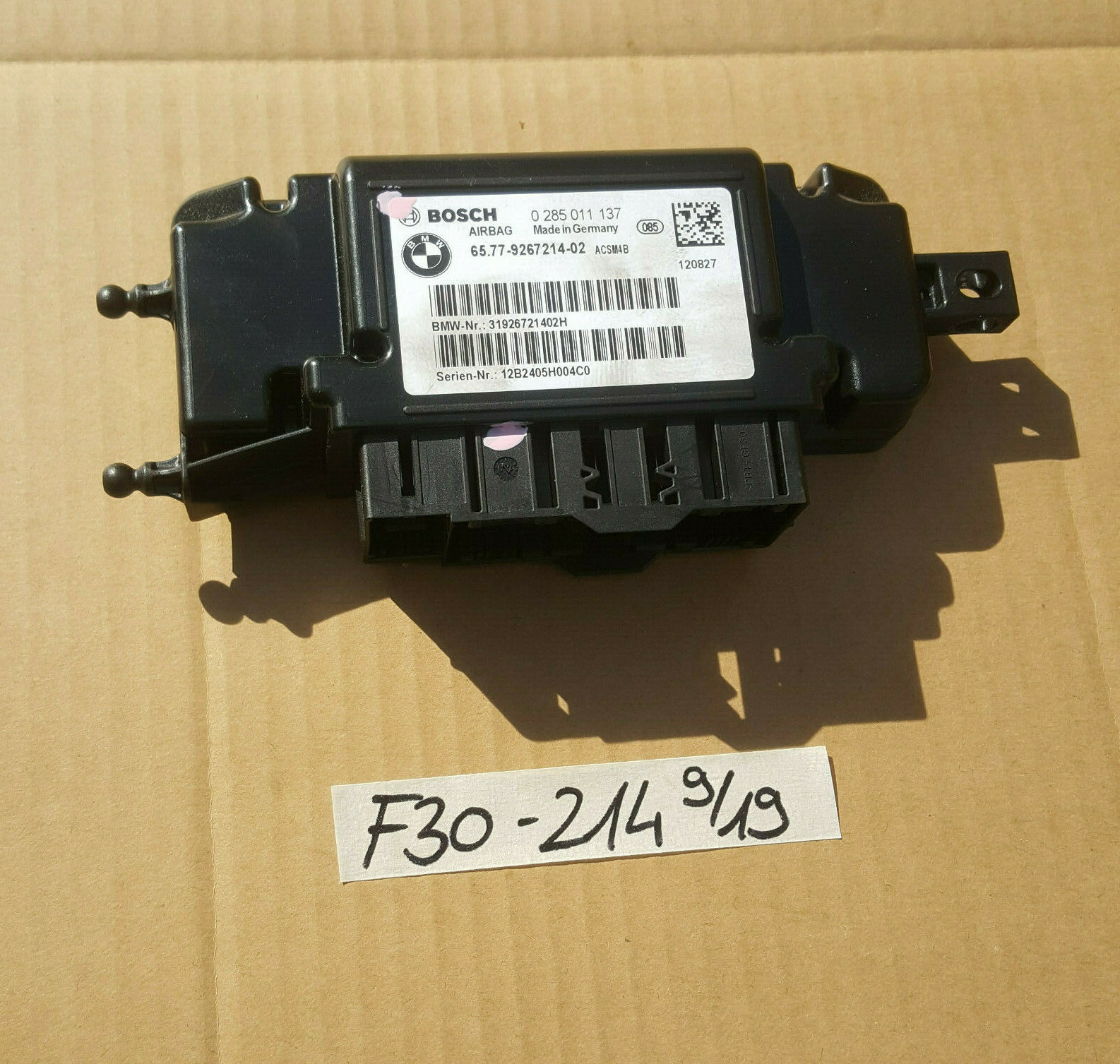 BMW F30 F34 F20 F21 Steuergerät Airbag Modul 9267214