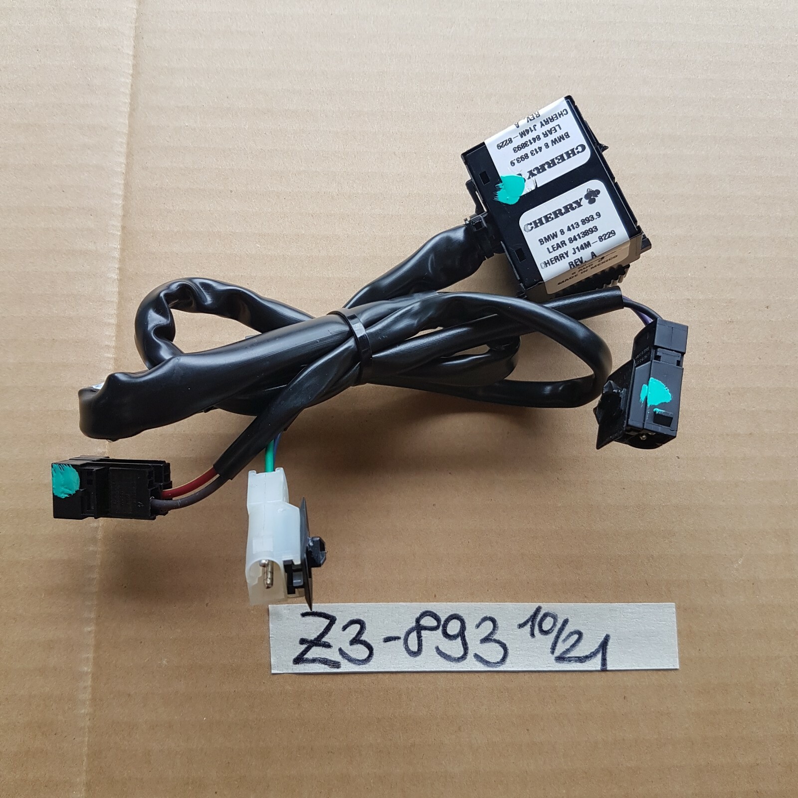 BMW Z3 Fahrer Sitz Kabel Stecker Höhen Verstellung Schalter 8413893 Heizung