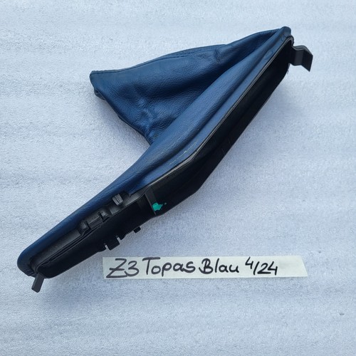 BMW Z3 Roadster Abdeckung für Handbremshebel Leder Sack Handbremse Blau RHD