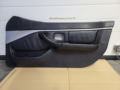 BMW Z3 Tür Verkleidung Leder Schwarz RECHTS + Griff + Chrom Leiste Airbag-Klappe
