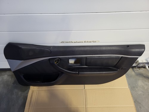 BMW Z3 Tür Verkleidung Leder Schwarz RECHTS + Griff + Chrom Leiste Airbag-Klappe