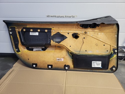 BMW Z3 Tür Verkleidung Leder Schwarz RECHTS + Griff + Chrom Leiste Airbag-Klappe