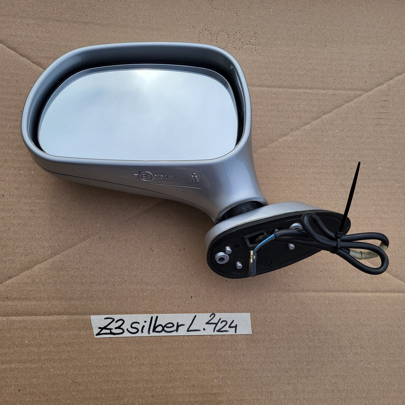 BMW Z3 Roadster Seiten Außen Spiegel Glas + Motor LINKS Titan Silber Metallic 
