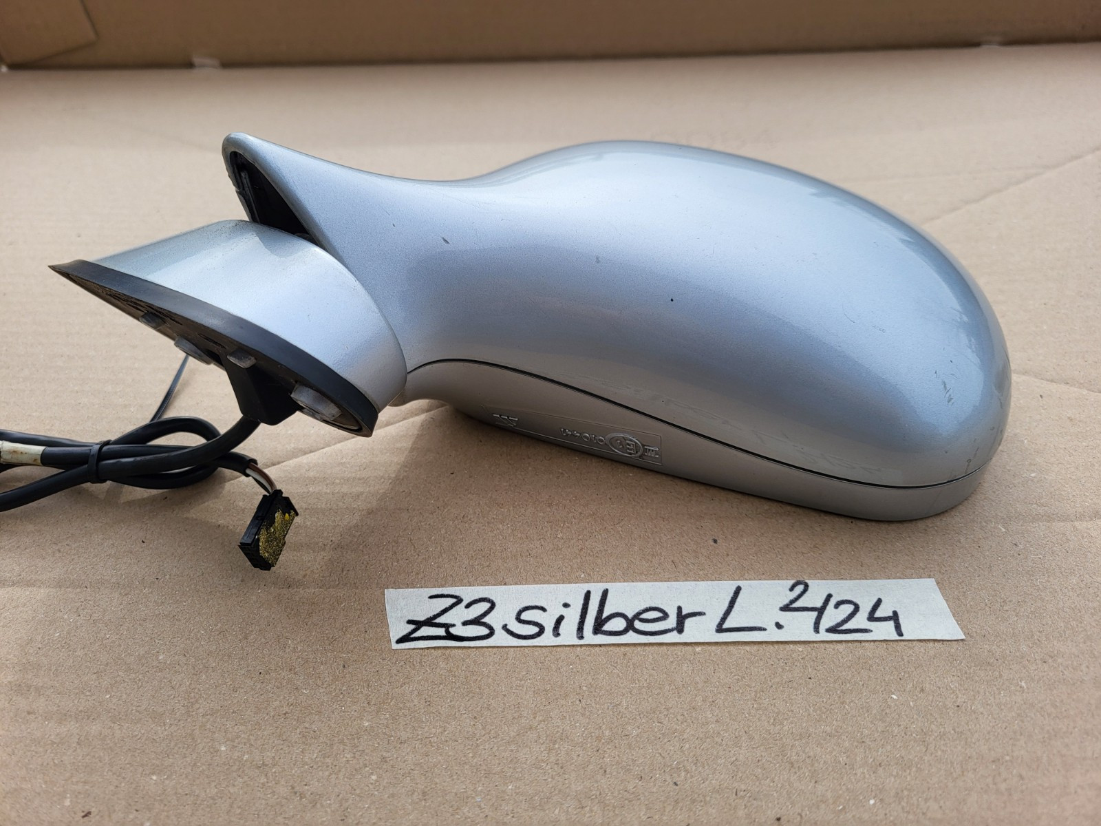 BMW Z3 Roadster Seiten Außen Spiegel Glas + Motor LINKS Titan Silber Metallic 