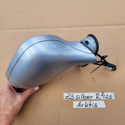 BMW Z3 Roadster Seiten Außen Spiegel Glas + Motor RECHTS Arktis Silber Metallic 