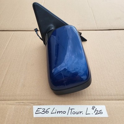 BMW E36 Limousine Touring Außen Seiten Spiegel Blau + Motor OHNE Spiegelglas