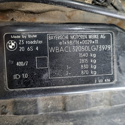 BMW Z3 Roadster Heckklappe Heckdeckel Kofferraum Deckel Stahl Grau ABHOLUNG