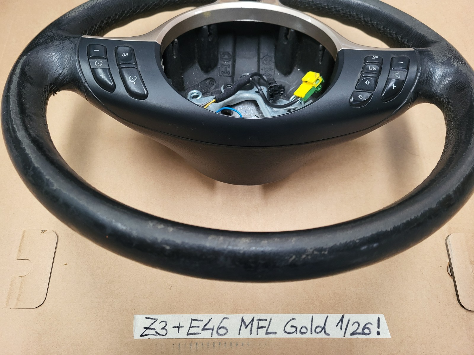 BMW Z3 Facelift E46 E39 MFL Sportlenkrad Leder Lenker Sport Lenkrad gold 6753527