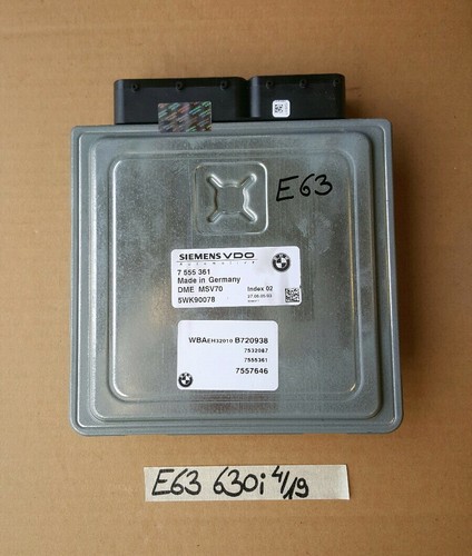 BMW E63 E64 Motor Steuergerät 7555361 N52 CAS Modul 6965050 Schlüssel Schloss