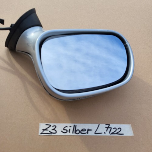 BMW Z3 Roadster Seiten Außen Spiegel Glas + Motor LINKS Titan Silber Metallic 