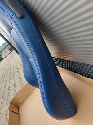 BMW Z3 Roadster Fahrer Sitz Oberteil Leder blau Rückenlehne Bezug  Polster LINKS