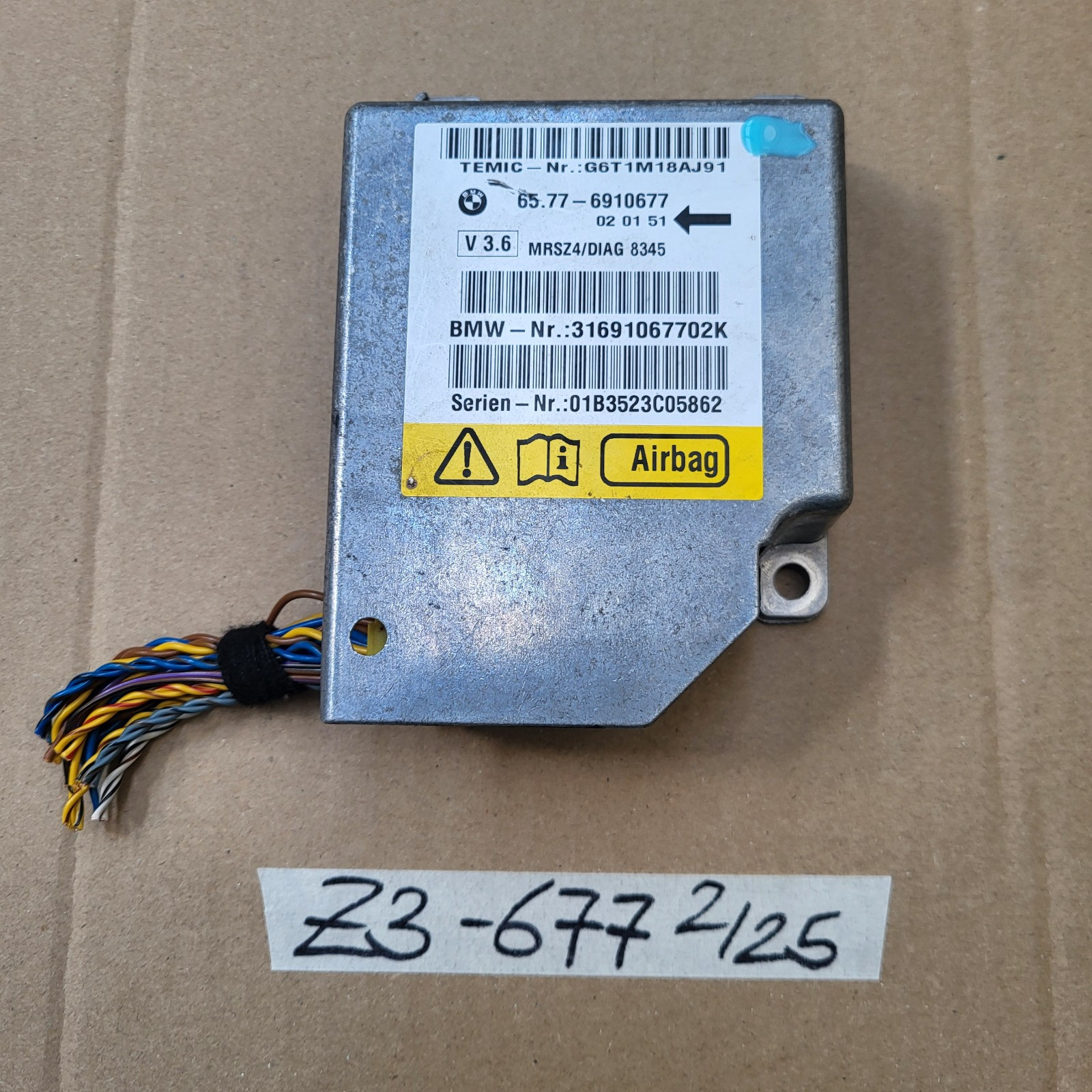 BMW Z3 Roadster Facelift Steuergerät Airbag Sensor AB Modul 6910677
