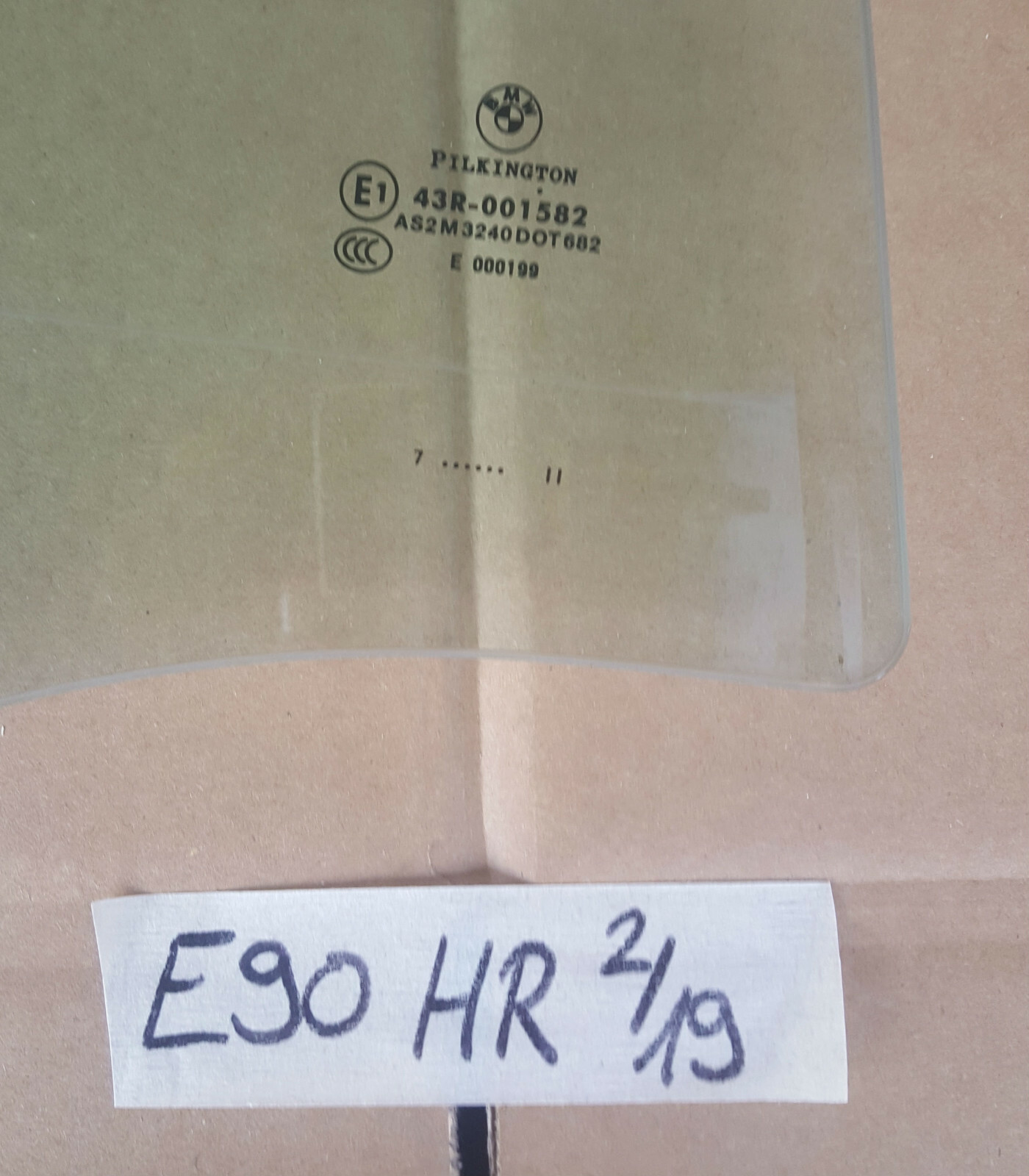 BMW E90 Limousine Seiten Scheibe  HINTEN RECHTS Beifahrer Seite Fenster Glas 
