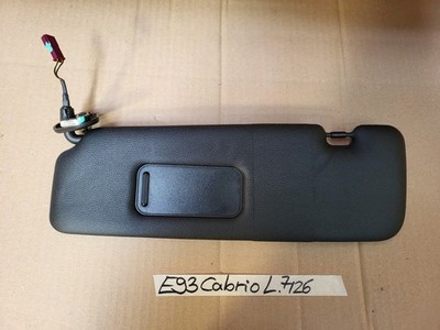 BMW E93 Cabrio Sonnenblende beleuchtet Leder LINKS schwarz black mit Spiegel
